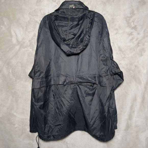 Vintage Jansport Men's Black Lightweight Hooded Anorak Jacket Size L Y2K - Picture 7 of 10